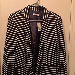Black and white striped blazer
